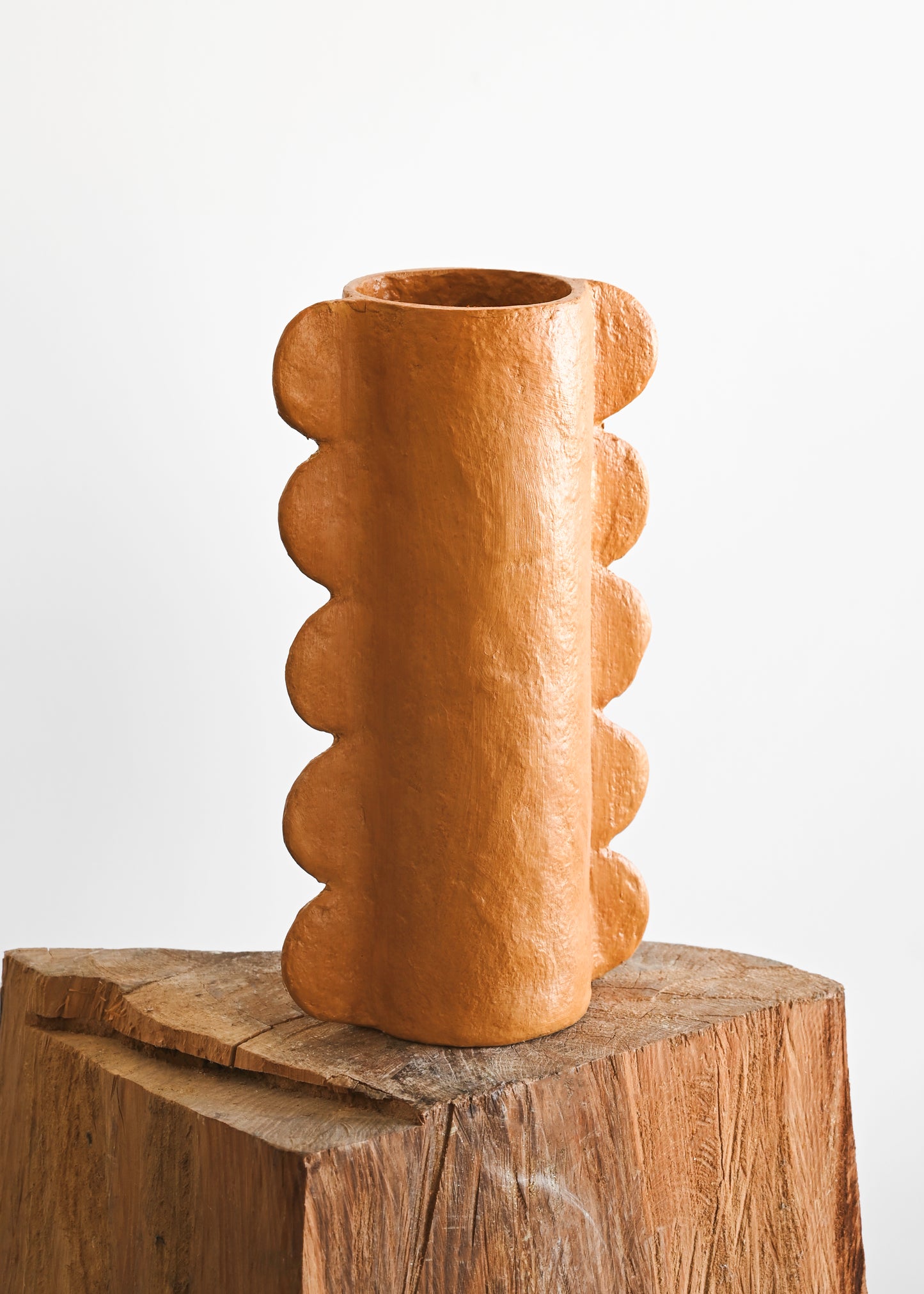 Mustard Paper Mâché Vessel