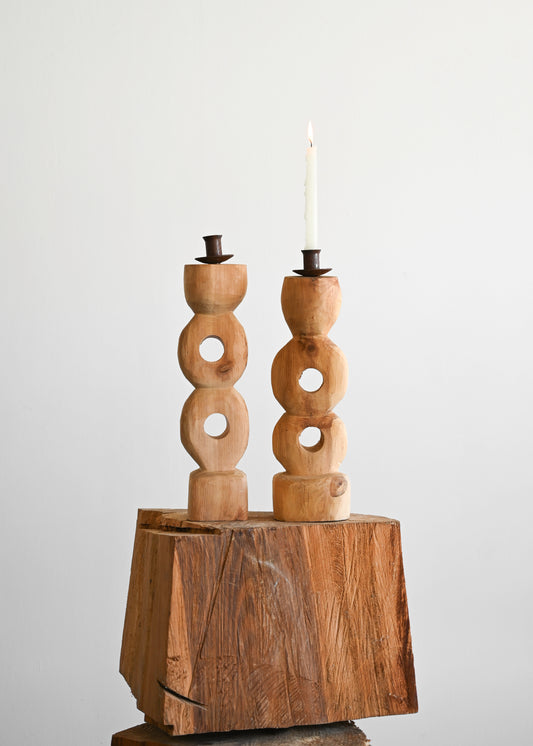 Blue Gum Eucalyptus Candlesticks (set of 2)