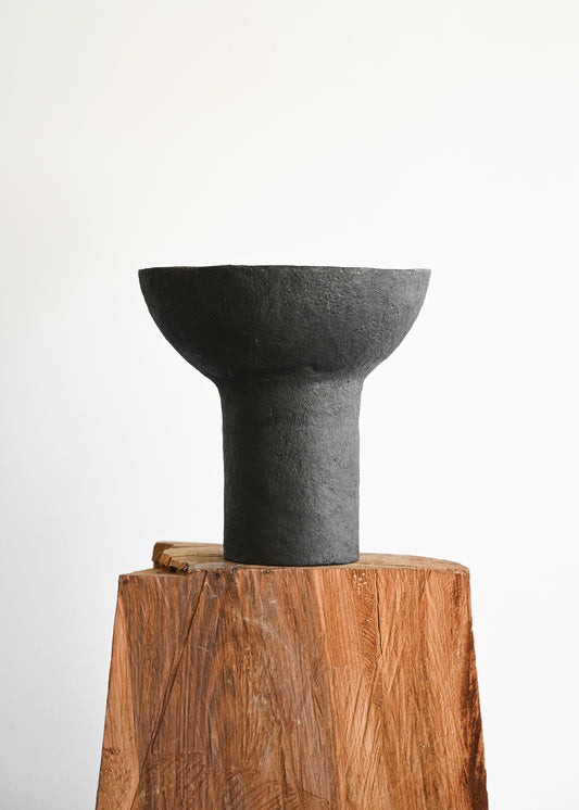 Charcoal Paper Mâché Vase