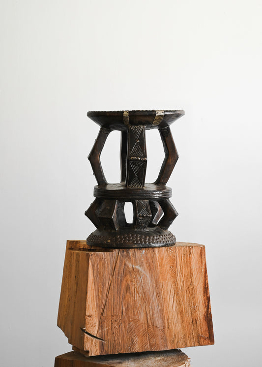 Antique Congolese Studded Stool