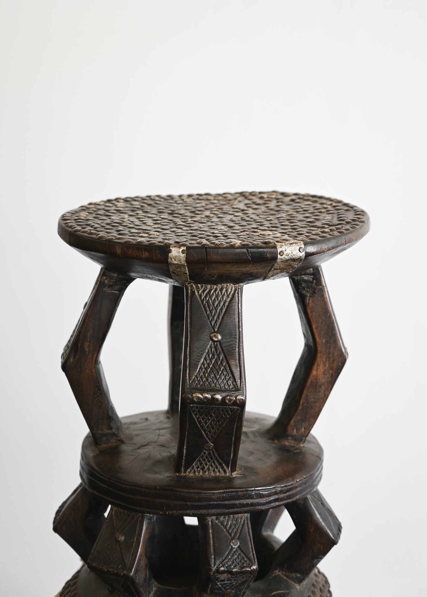 Antique Congolese Studded Stool