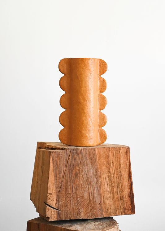 Mustard Paper Mâché Vessel