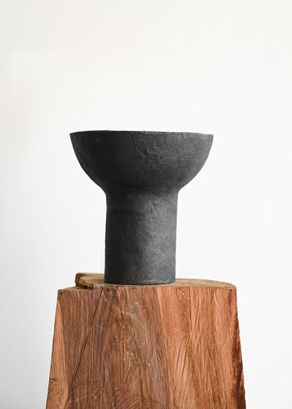 Charcoal Paper Mâché Vase